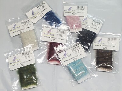 KRYSTAL CORE LEECH YARN Nature's Spirit Fly Tying Body Material 3 Yard Packs