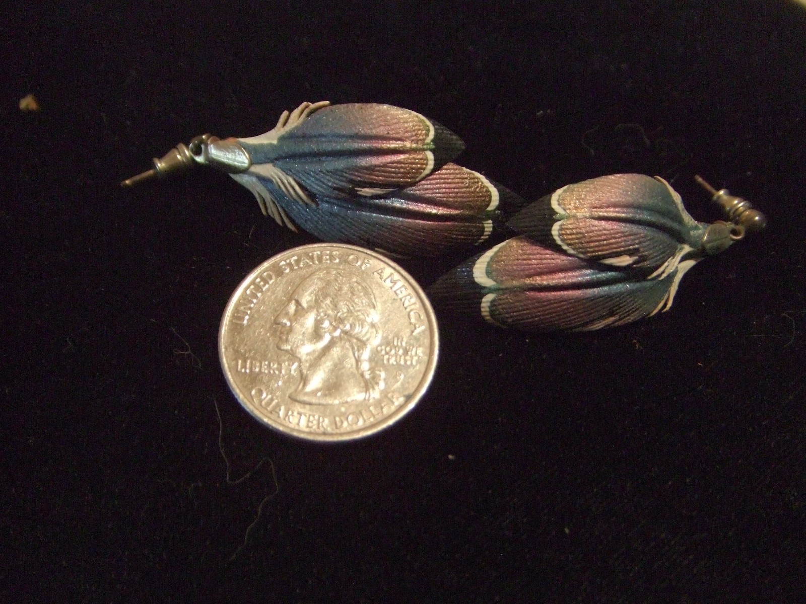 vintage ear ring hand made hand carved leather 40 years old