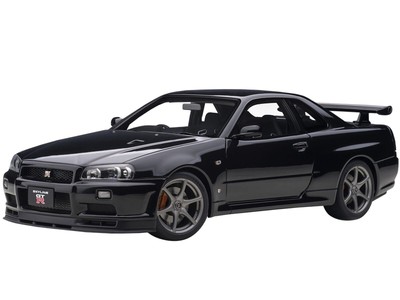 NISSAN SKYLINE GT-R (R34) V-SPEC II RHD BLACK PEARL 1/18 MODEL CAR AUTOART 77407