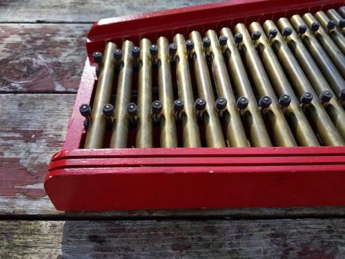 Vintage RED Wooden Copper Pipe Miessner MELODY BELLS Xylophone 1930s Chicago