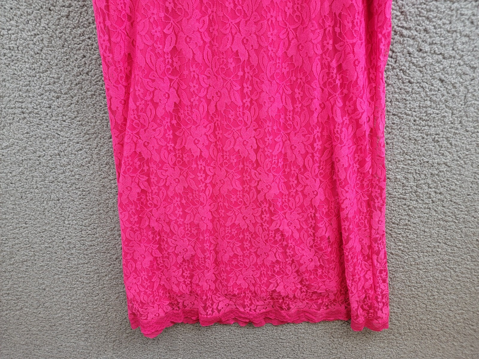 AQUA Lace Corset Slip Dress Women's XL Pink Sweetheart Neck Side Zip Closure - Picture 12 of 14
