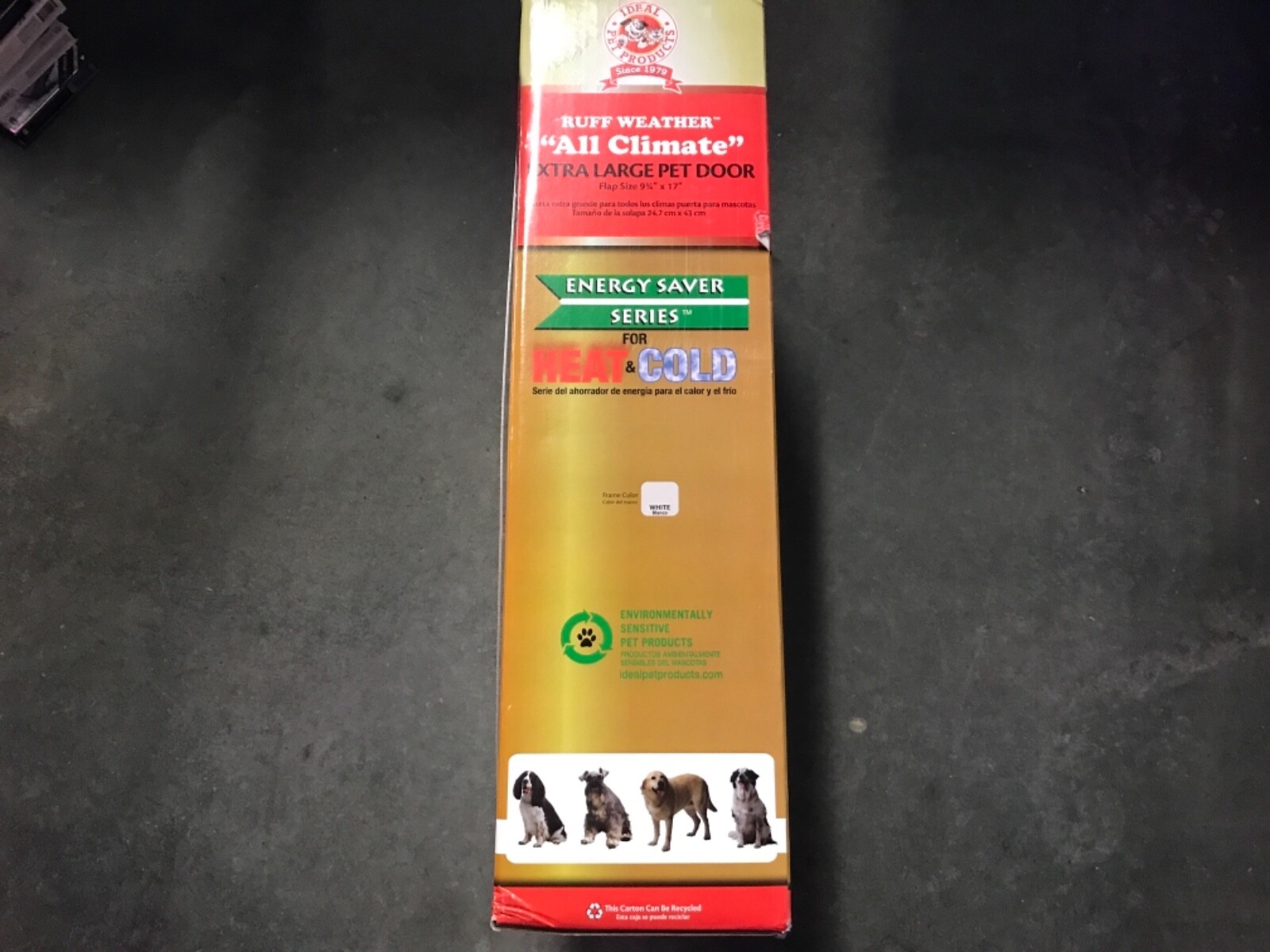 NEW IDEAL PET DOG DOOR 9.75 IN. x 17 IN. FRAME MOUNT MAGNETIC DUAL FLAPS PLASTIC