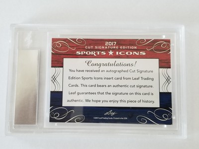 2017 Leaf Sports Icons #2/18 - EDDIE ARCARO - Cut Auto - 2x TRIPLE CROWN WINNER