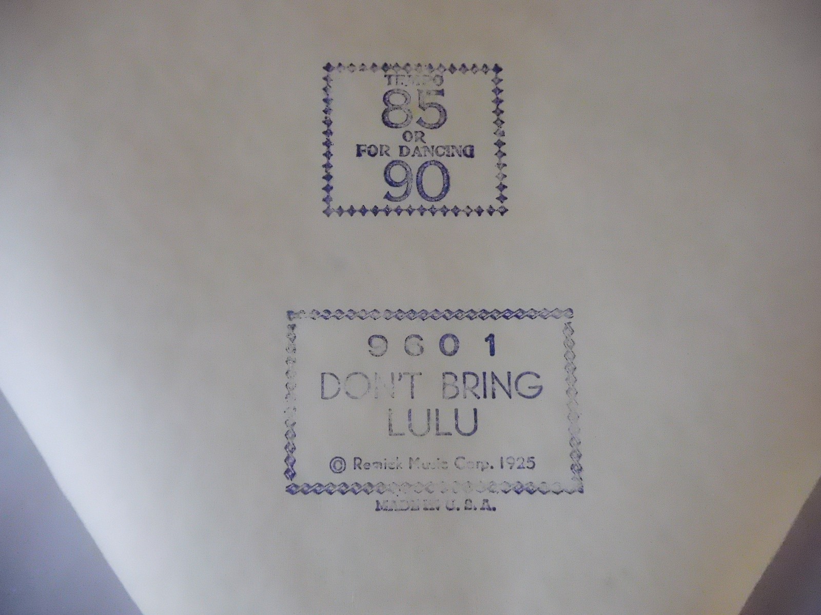 DON'T BRING LULU - QRS Player Piano Word Roll 9601 - P/B Sid Laney - NO DAMAGE