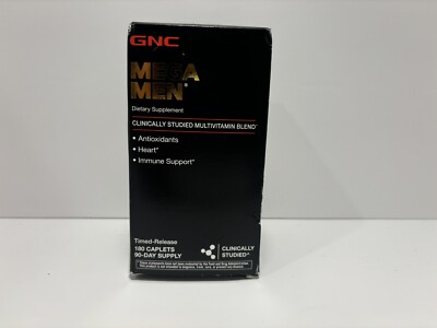 GNC Mega Men Dietary Supplement 180 Caplets (90 day supply) Sealed