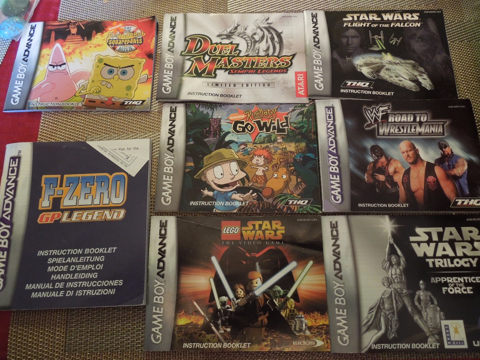 Lot of Nintendo Game Boy Advance Instructions ONLY.  Zelda 2, Star Wars +++++