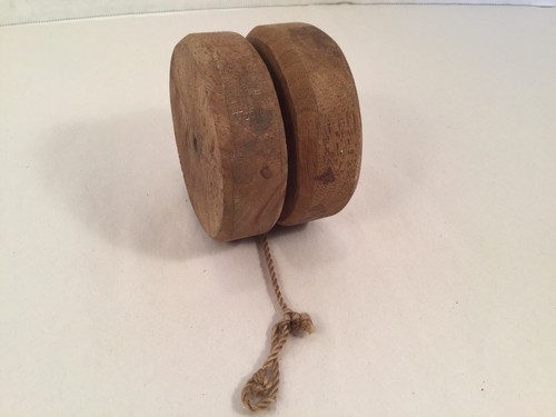 Vintage Hand Carved Wooden Yoyo