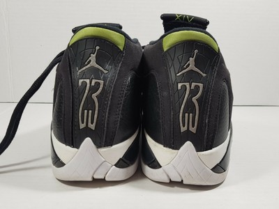 air jordan 14 retro black black white vivid green