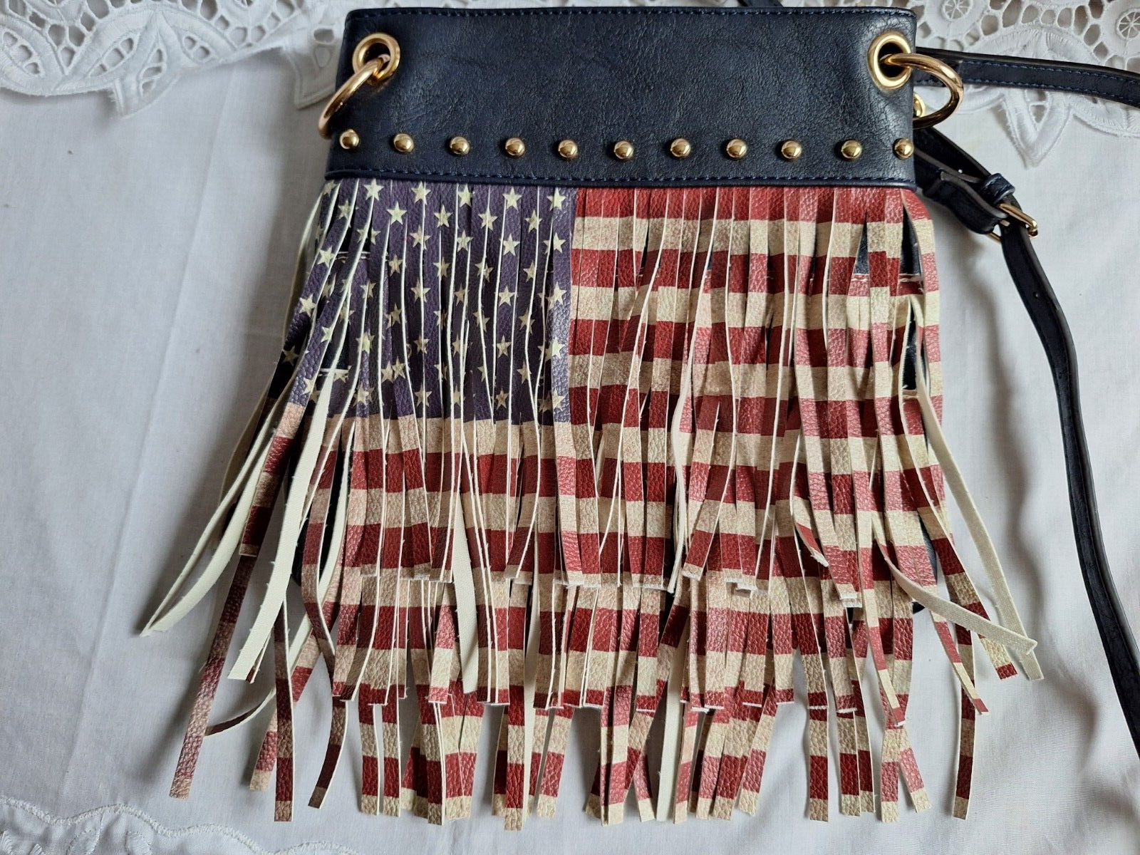 American flag fringe purse hotsell