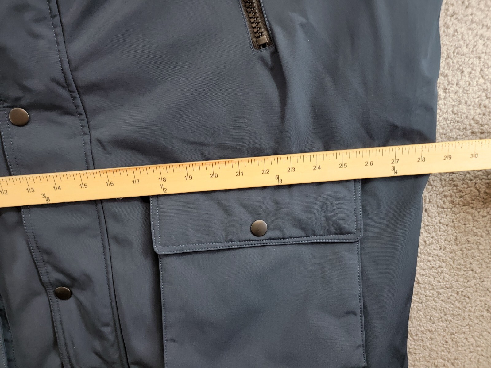 Club Room Parka with A Faux Fur-Hood Jacket Men's XXL Navy Zip/Snap Closure - Picture 7 of 17