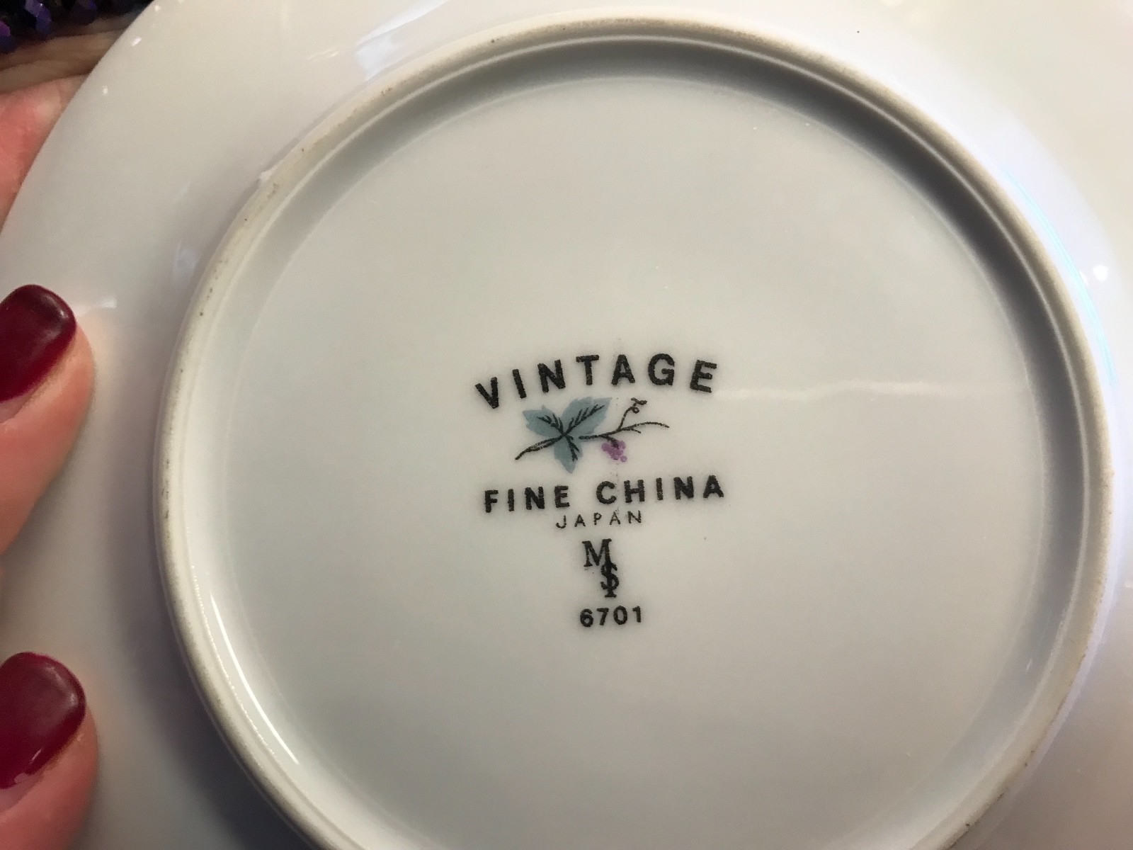 VTG 11 Dessert Plates Fine China Pattern Grapevine MS #6701 Japan 1967 6 3/8