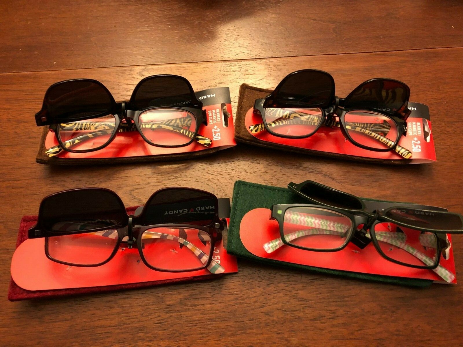Lot of 4 New Hard Candy +2.50 Reader Sun Clip Sunglasses