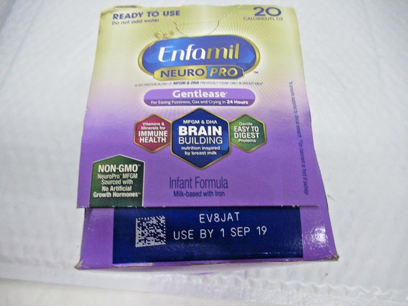 Enfamil NeuroPro Gentlease Baby Formula 6-Pack 2Fl Oz RTD Bottles 9/2019