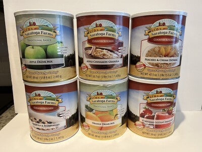 Saratoga Farms Freeze Dried Food - 6 Assorted #10 cans Survival Food! Exp 5/2036