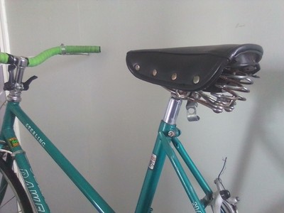Dawes-Sterling womens bike in teal colour. New Lime green handle bar tapes