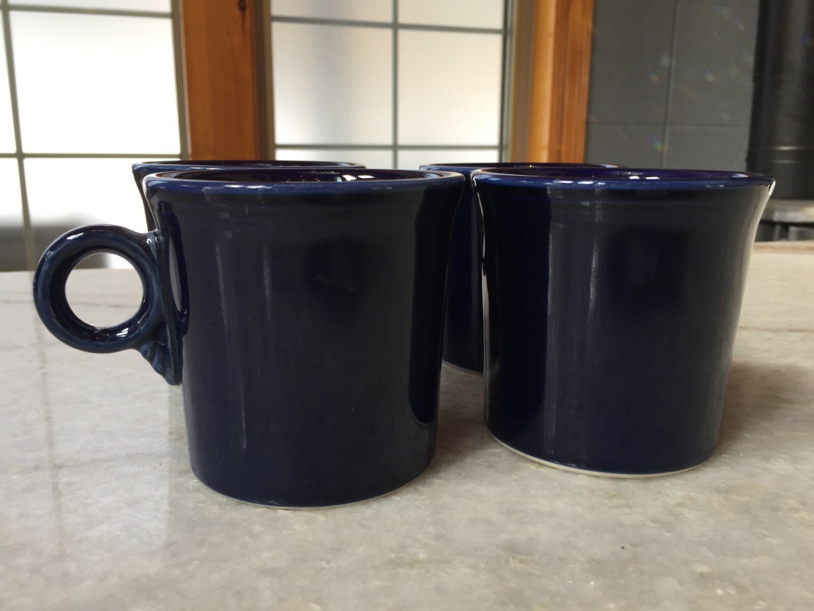 Set of 4 (Four):Fiestaware Fiesta Ware Cobalt Blue Coffee Mug Tea Cup Fiesta USA