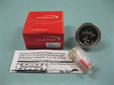 Murphy 25P-300 Swichgage 0-300 PSI Mechanical Pressure Gauge NEW E7