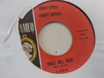 bobby rydell chubby checker 45 record christmas/very good