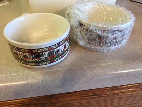 Set of 2 vintage 1990's Autumn ceramic soup or cereal mugs