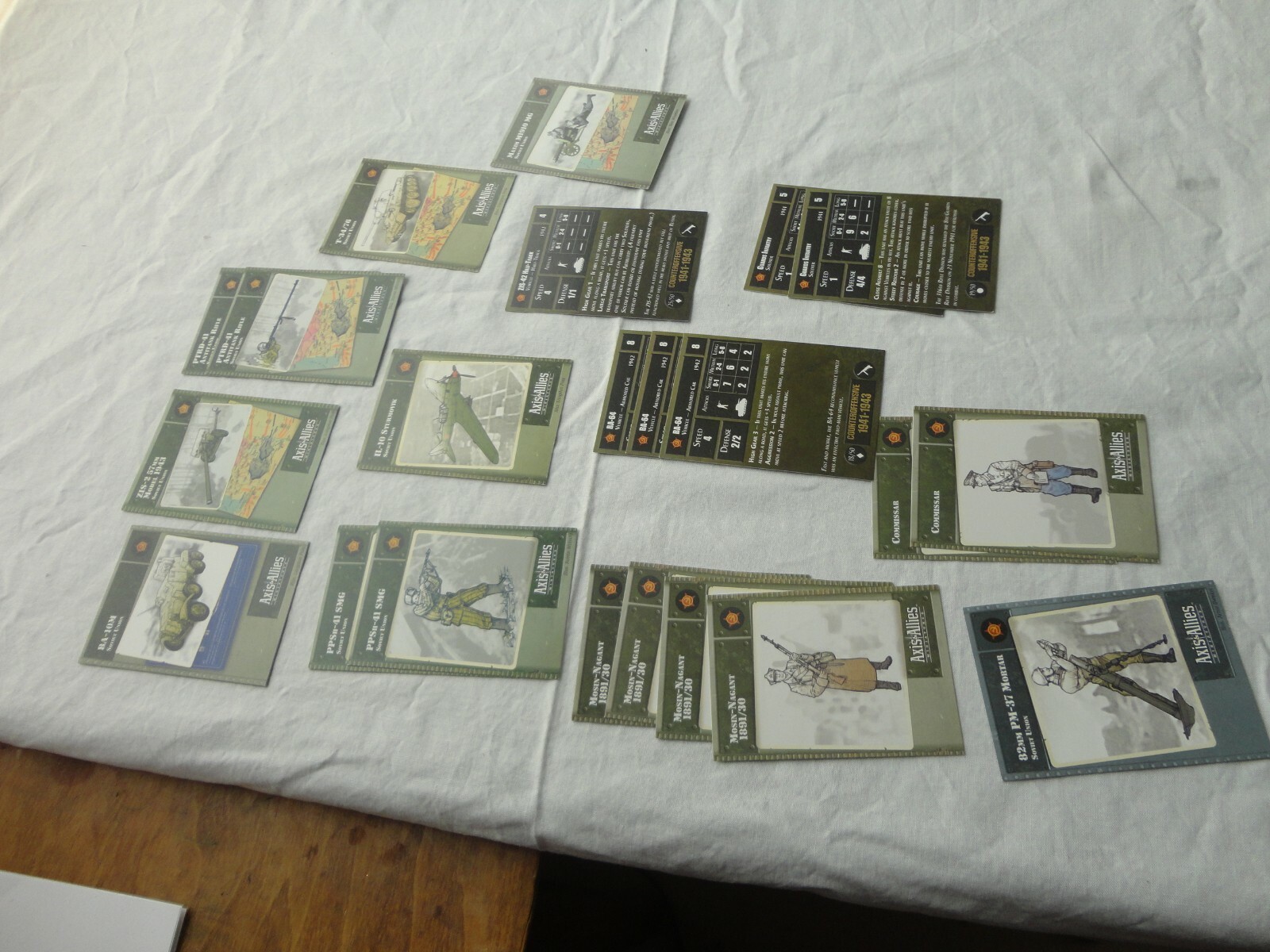 Axis & Allies Land Soviet Union cards no ships -  lot