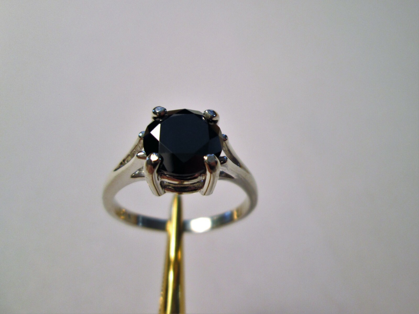 Pre-owned Real Black Diamonds Inc 2.35ct Black Diamond Ring,certificate,free Dia Tester,engagement Sz5,6,7,8,9,10