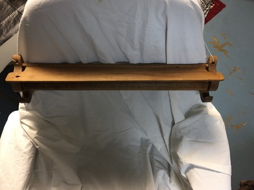 Vintage Wooden Wall Hung Towel Rack-Inside Dimension For Roller Is 18”