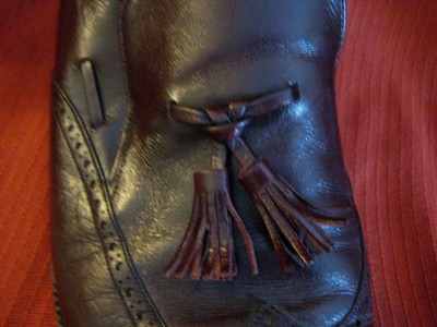 FREEMAN vintage mens dress SHOES sz 10.5 D brown tassel loafer wingtip Free-Flex