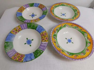 G6 - Sango The Sweet Shoppe Rim Soup Bowls Lot of 4  Designed by Sue Zipkin