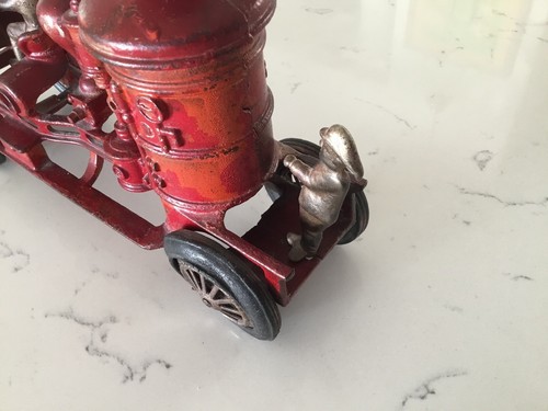 Antique Hubley Cast Iron Fire Pumper Engine w/ Driver and rear Fireman