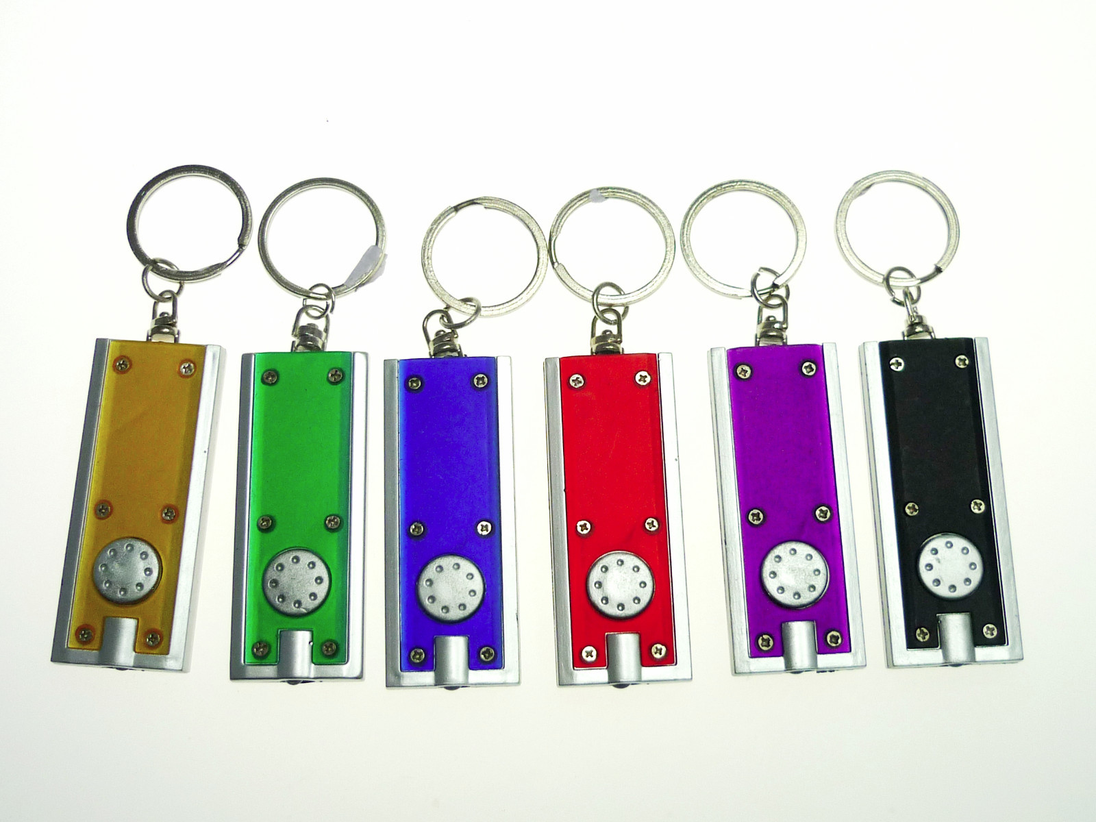 10x Taschenlampe mini Taschenlampe 6 cm LED Schlüsselanhänger versch. Farben