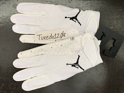 New! Jordan Nike Fly Lock Football Receiver Gloves White/Black sz XL FD6992