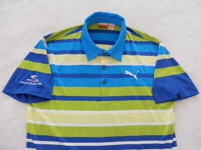 Puma Golf Pro Tour Ed ROADMAP STRIPE Polo RICKIE FOWLER Shirt Top Mens sz M RARE