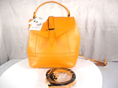 New Divina Firenze Genuine Italian Leather Tan Convertible Mini Backpack Handbag