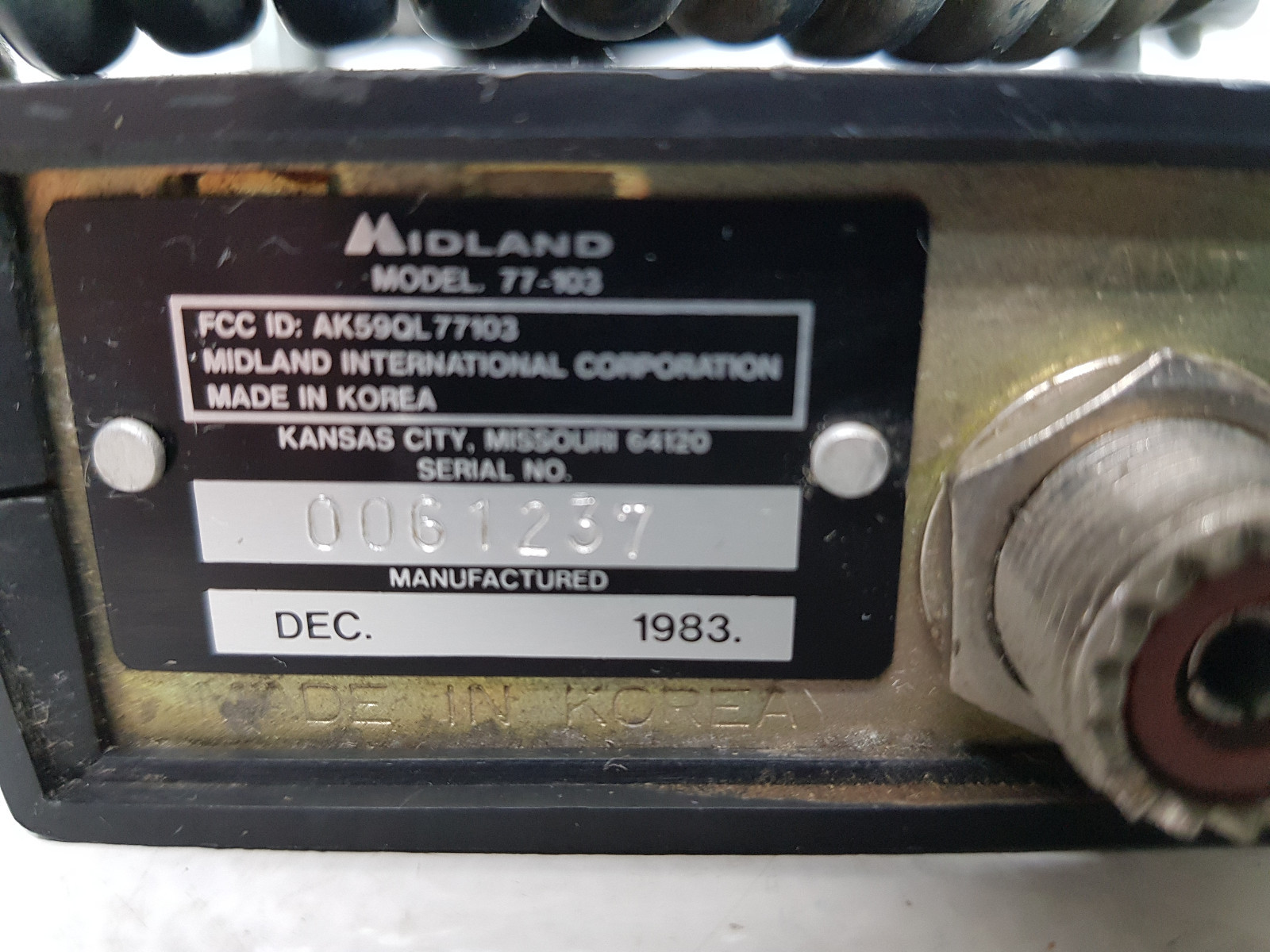 MIDLAND 40 Channel CB Radio Model 77-103