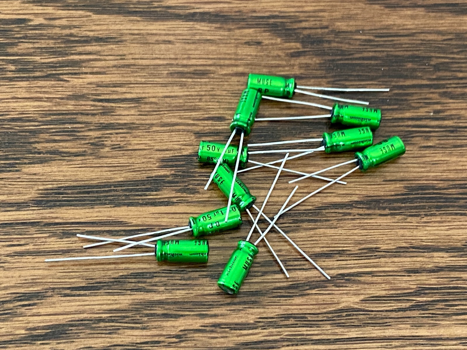 10 New Nichicon Muse 1 uf 50v Bipolar Radial Capacitors 2023