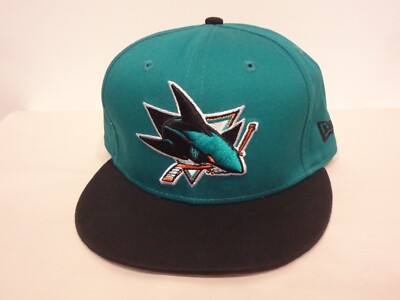 NHL San Jose Sharks LOGO Leather Strapback Hat 9FIFTY New Era NEW NWOT
