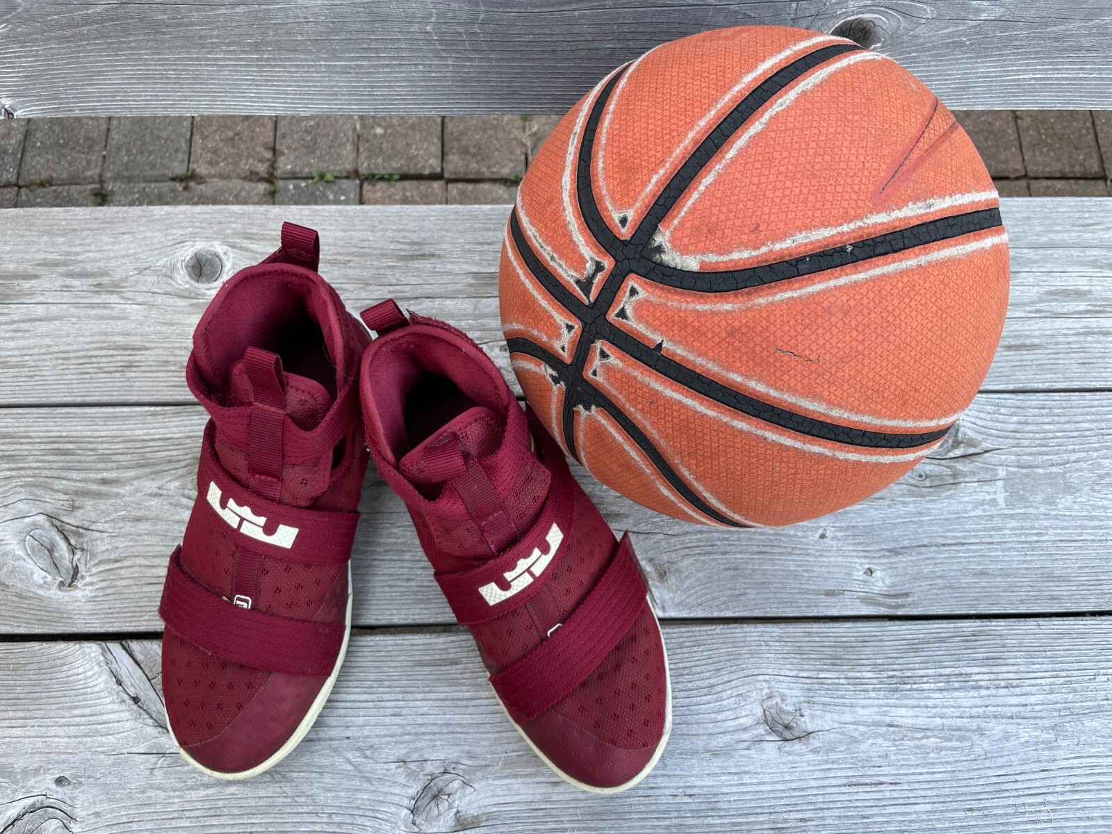 maroon and gold nike basketball shoes