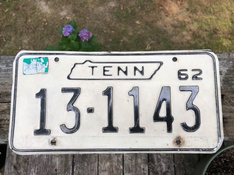 Vintage 1962 Tennessee License Plate 13-1143 Gibson County