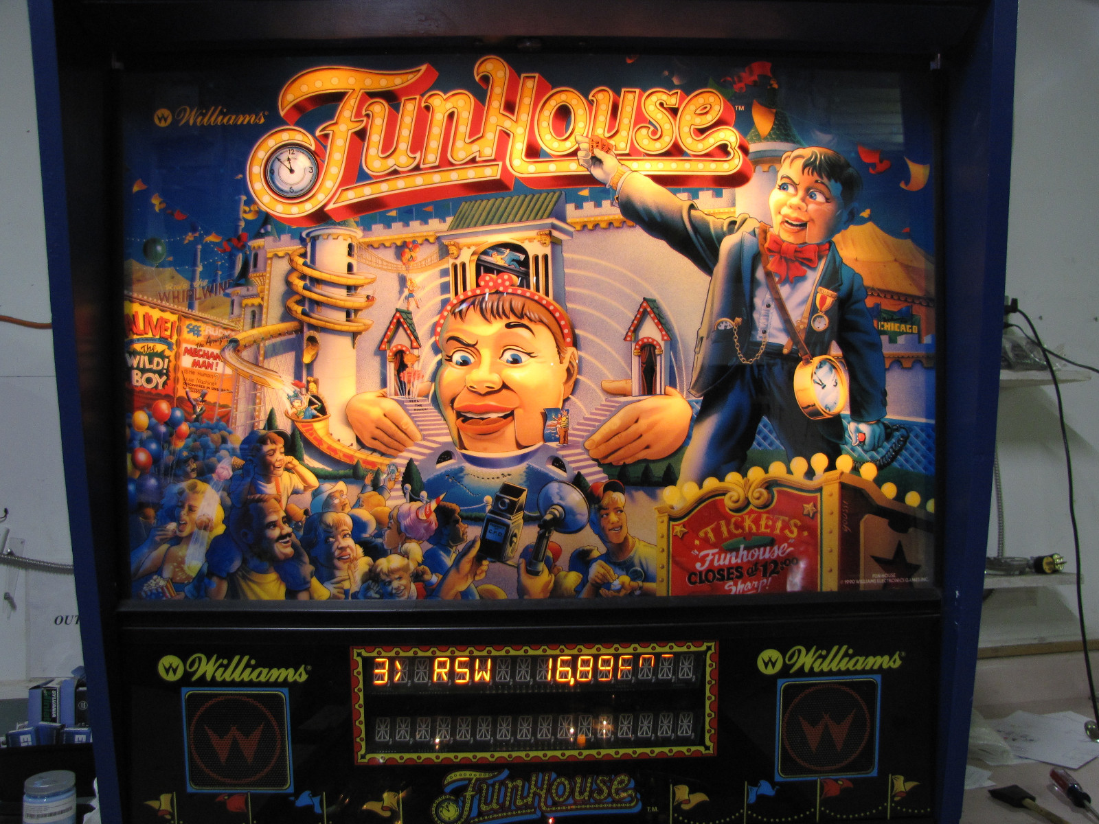 Funhouse Pinball Machine Williams Coin Op Arcade Pat Lawlor