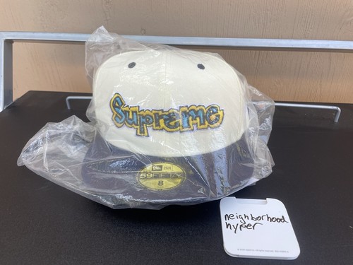 Supreme SS21 Gonz Logo New Era 59FIFTY Hat Size 8 Natural
