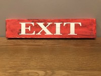 EXIT WAY OUT Arrow Light Up Hanging Sign Plaque Diner Retro Vintage Chic