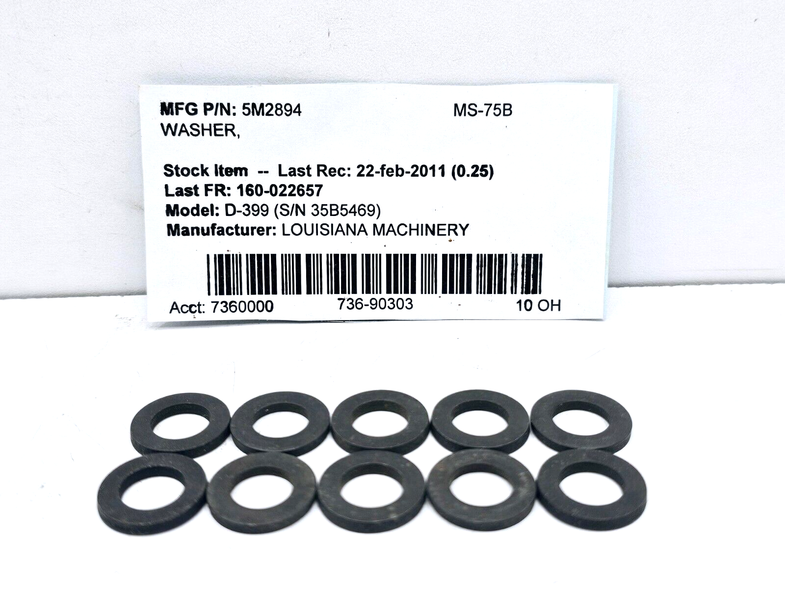 Gato 5M2894 CAT WASHER 5M-2894 LOT OF 10 | eBay