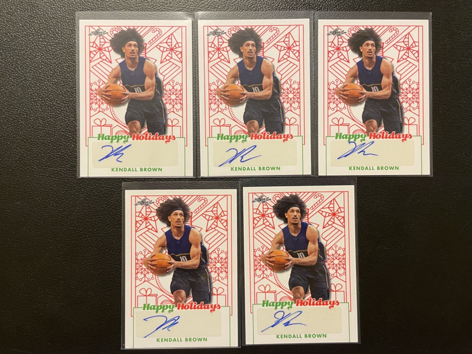 2023 Leaf Happy Holidays Kendall Brown Auto Autograph RC Rookie Lot Of 5 #30