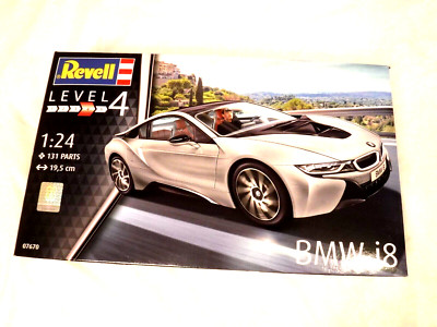 1/24 Revell German BMW i8 Sports Car # 07670 Level 4 Kit SEALED BOX; NEW KIT