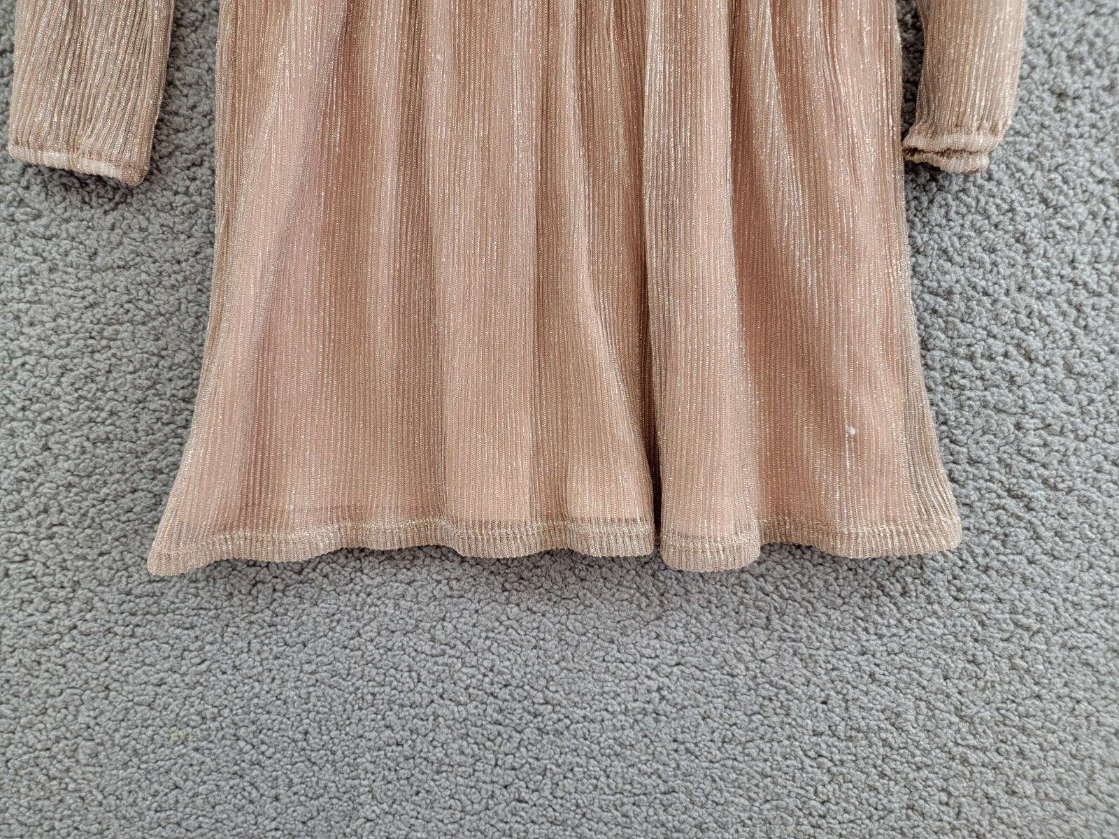 Splendid Glitzy Pleated Tulle Dress Little Girls 2T Champagne Snap Closure - Picture 4 of 17