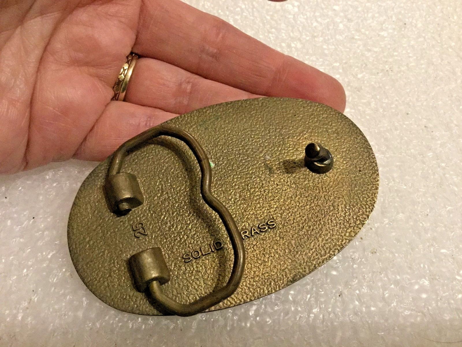 Loyal Order of the Moose P.A.P. Solid Brass Enameled Belt Buckle