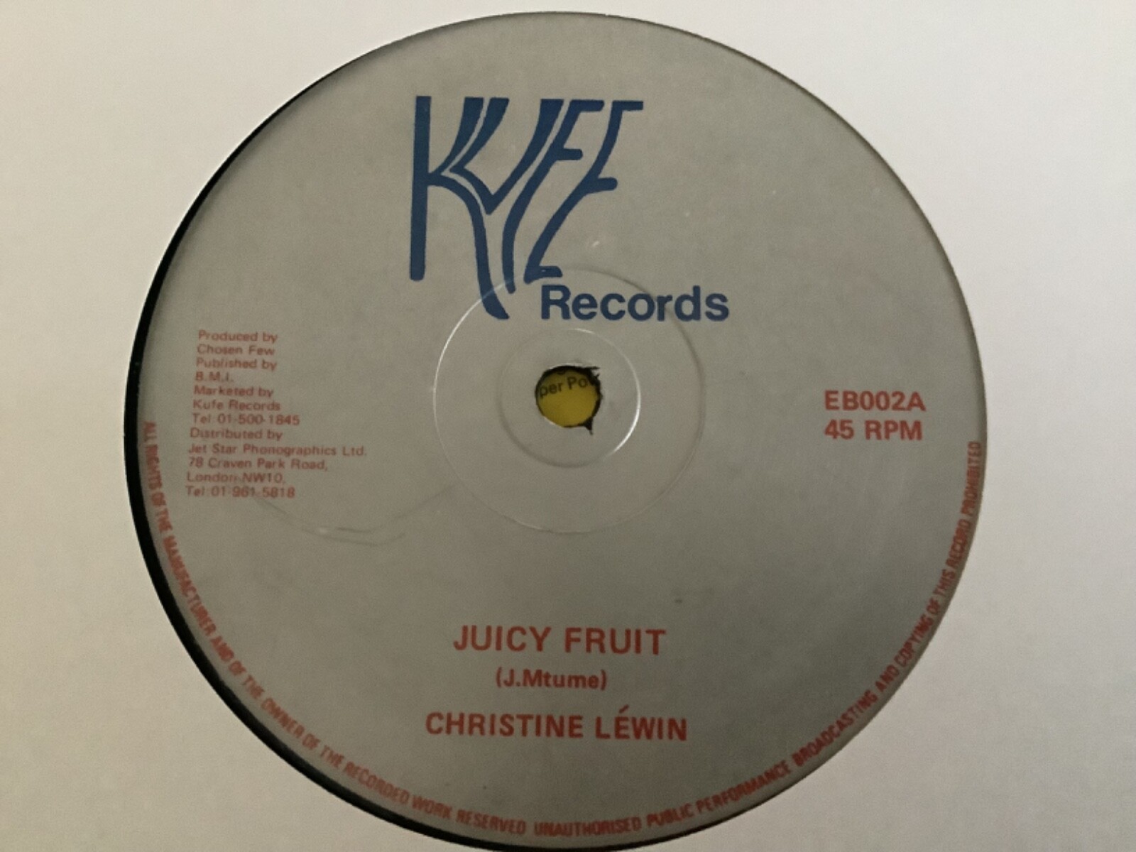 Christine Lewin , Juicy Fruit , 12”Knuff | eBay UK