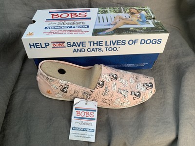 Bobs from Skechers Women Memory Foam Slip On 31334 Size 10 Quote Me Lt Pink Cats