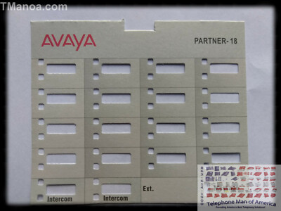 10 Pack of Avaya Partner 18 Series 1 Paper Inserts Overlays Desi Labels