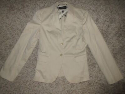 WEEKEND MAX MARA TWILL BLAZER WOMEN SZ 8 BEIGE TAN COTTON BLEND JACKET